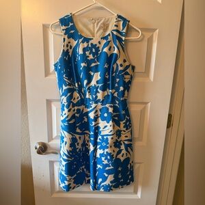 J. Crew Blue and White Floral Mini Dress